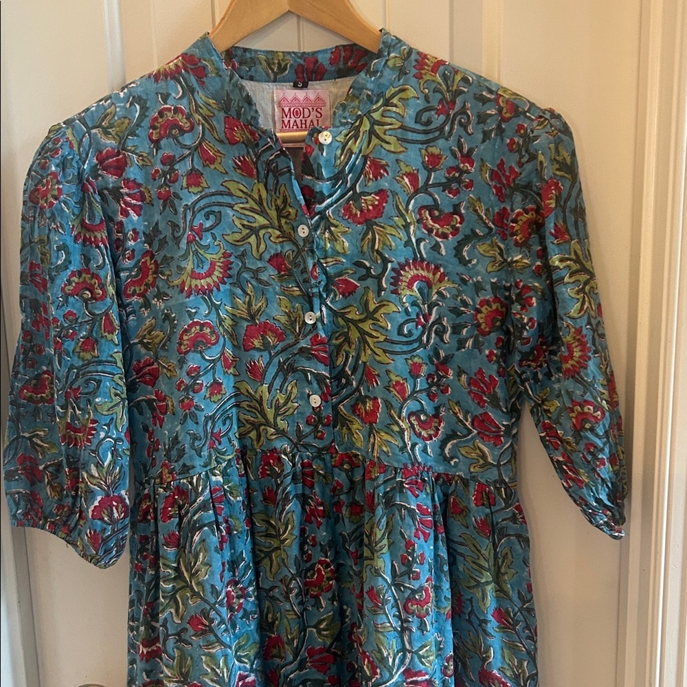 Mod’s Mahal Floral Blue Midi Dress - Picture 2 of 8